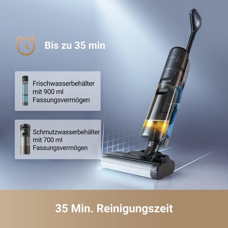 Dreame H12s Nass Trockenstaubsauger, intelligente Bodenreinigung, kabelloser Staubsauger und Wischer für Hartböden, Kantenreinigung mit Schmutzerkennung